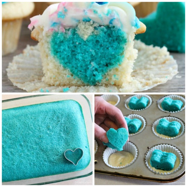 blue heart cupcake