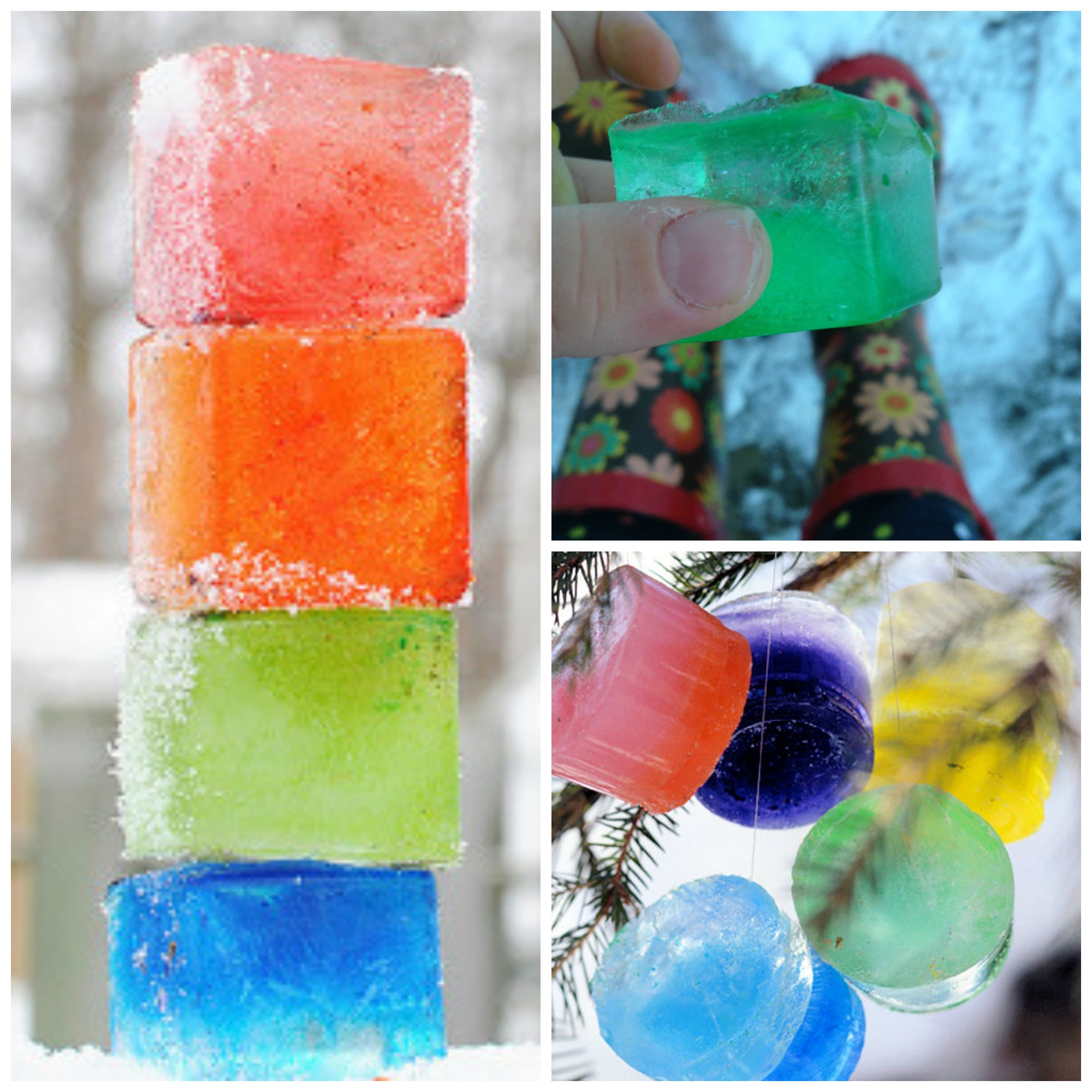 colored ice cubes