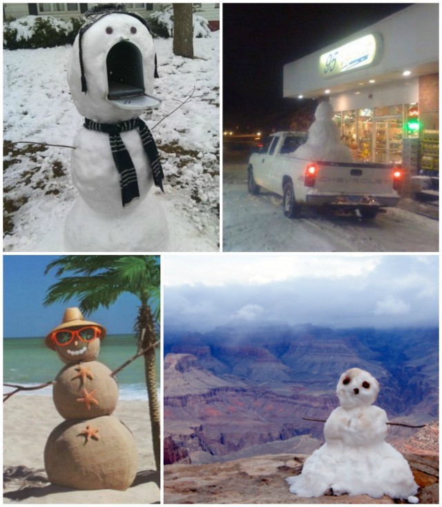 snowmen in funny places