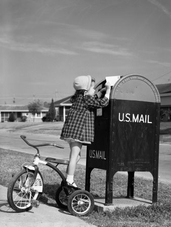 girl and mailbox