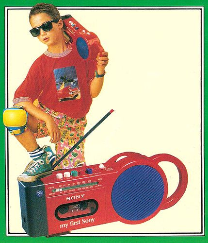 red-sony-tape-player